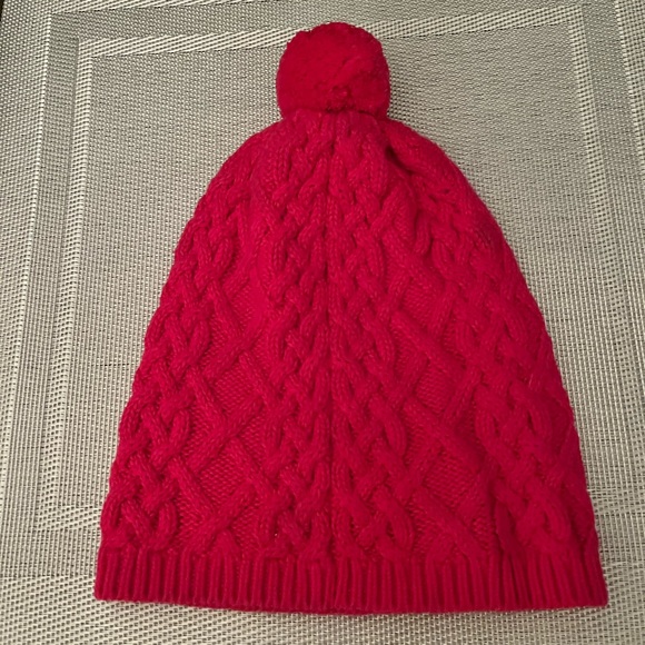 POLO BY RALPH LAUREN PRE-LOVED AUTHENTIC FUCHSIA COLOR CABLE KNIT GIRL’S HAT - Picture 10 of 10
